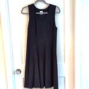 CAbi Ponte Performance Fit & Flare Dress #3649 Med Sleeveless Black Career EUC
